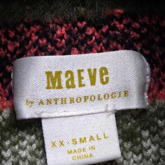 XXS Maeve by Anthropologie Carol multicolor stripe turtleneck sweater - Picture 4 of 11